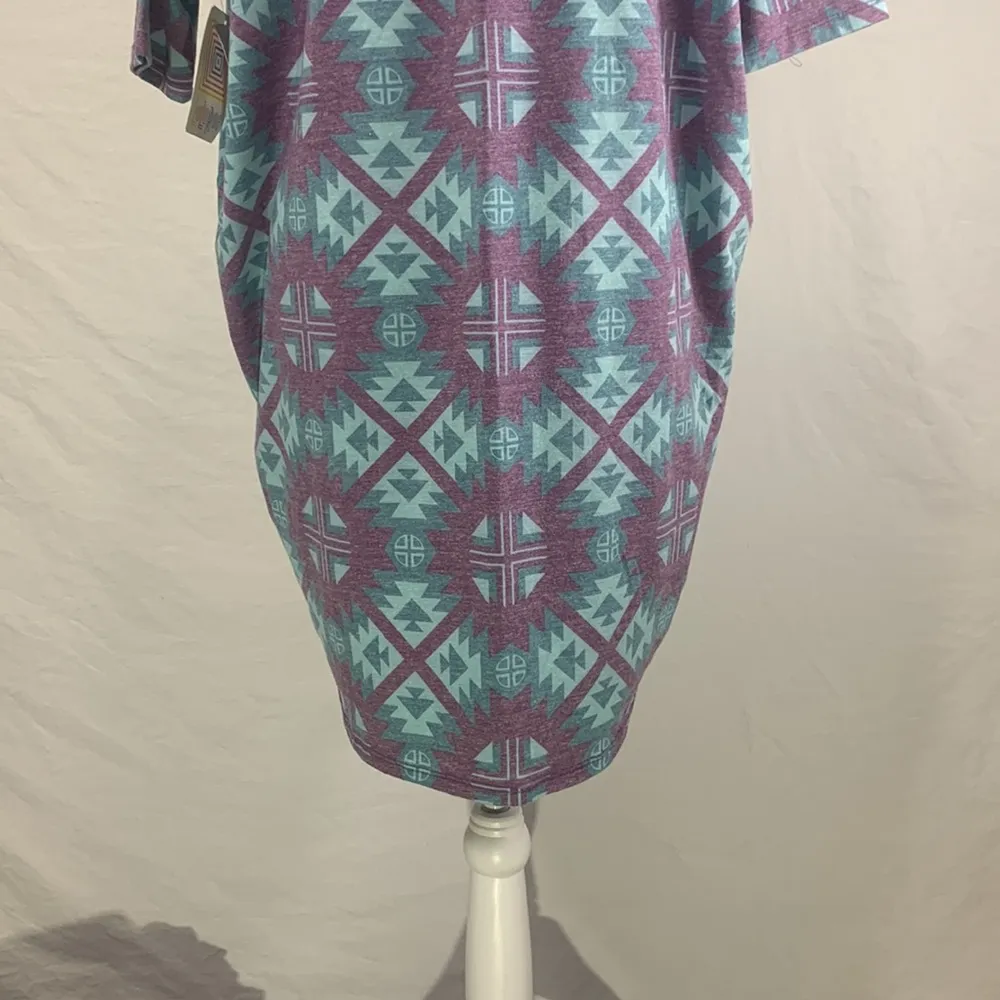 Irma Aztec/Tribal Print Simply Comfortable Blue Purple Top Size L NWT - Image 8