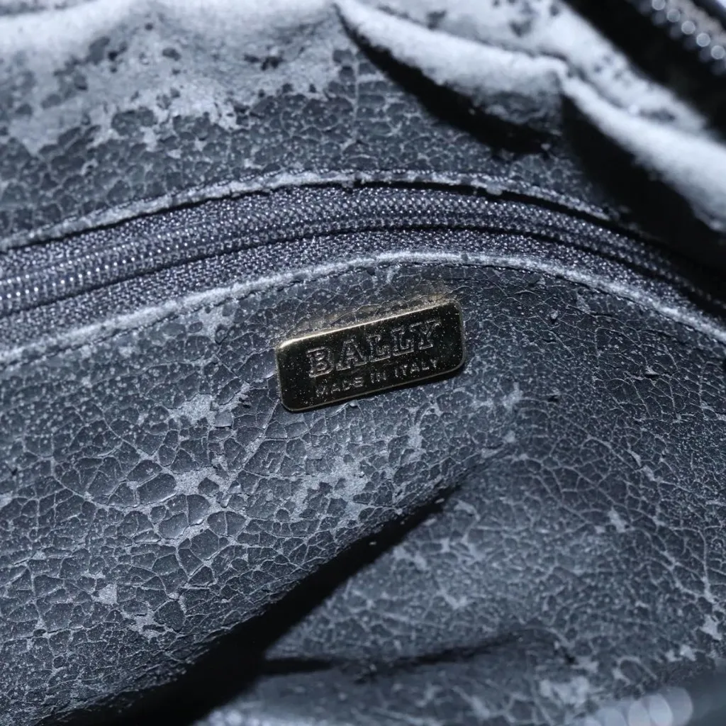 BALLY Chain Shoulder Bag Leather Black Gold Authentic - Image 2