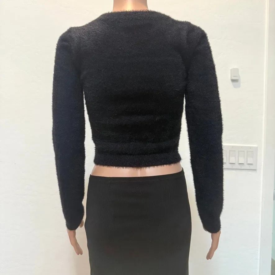 Goodnight Macaroon medium cutout fuzzy sweater top SP 2932 - Image 7