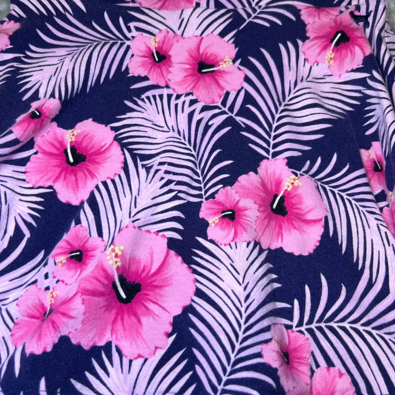 Victorias Secret Pink Skater Skirt Womens Small Pink Hibiscus Palm Leaf Mini - Image 7