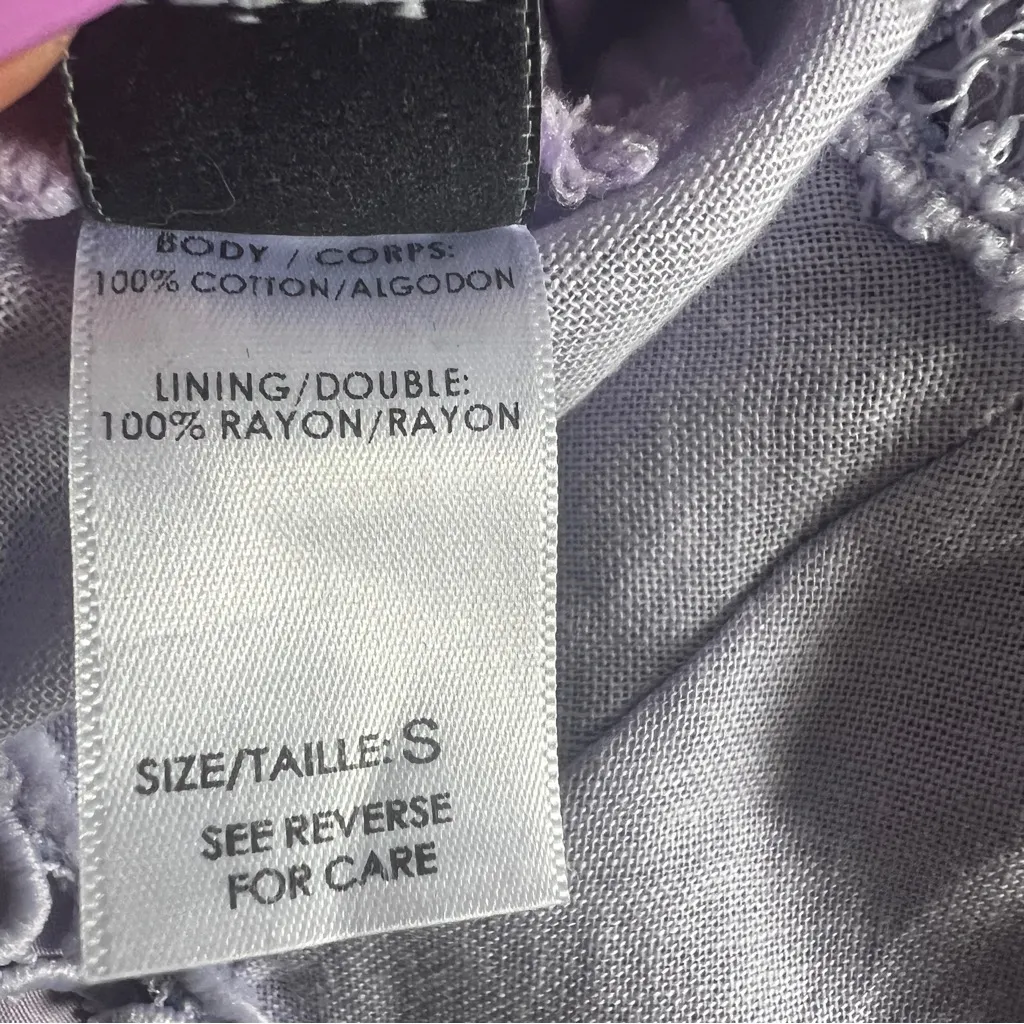 Peixoto Ora Dress Dusty Lavender Eyelet Lace Trim Mini Small Purple - Image 9