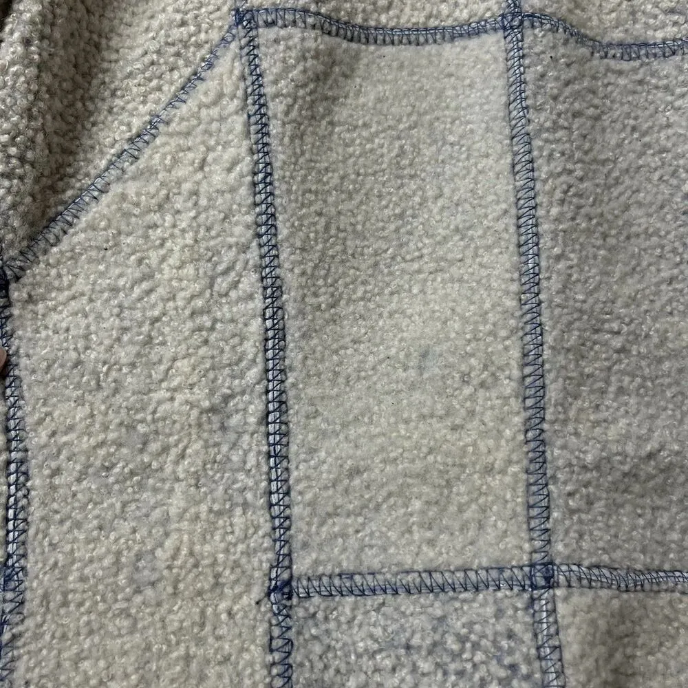 Womens Shearling Lambskin Vest Blue Size M Audrey Talbott Made In New Zealand Size M - Image 6