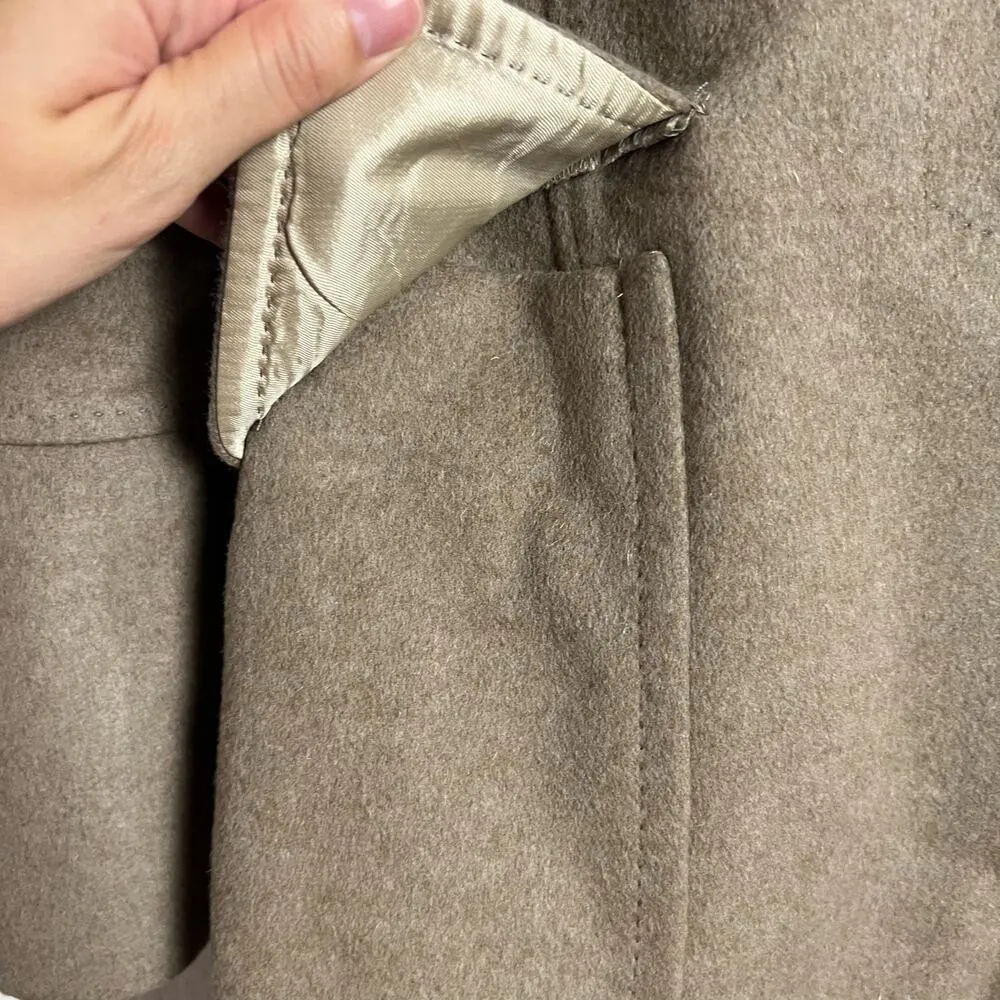 Zara Taupe Brown Single Breasted Wool Blend Over Coat Size Small - Image 10