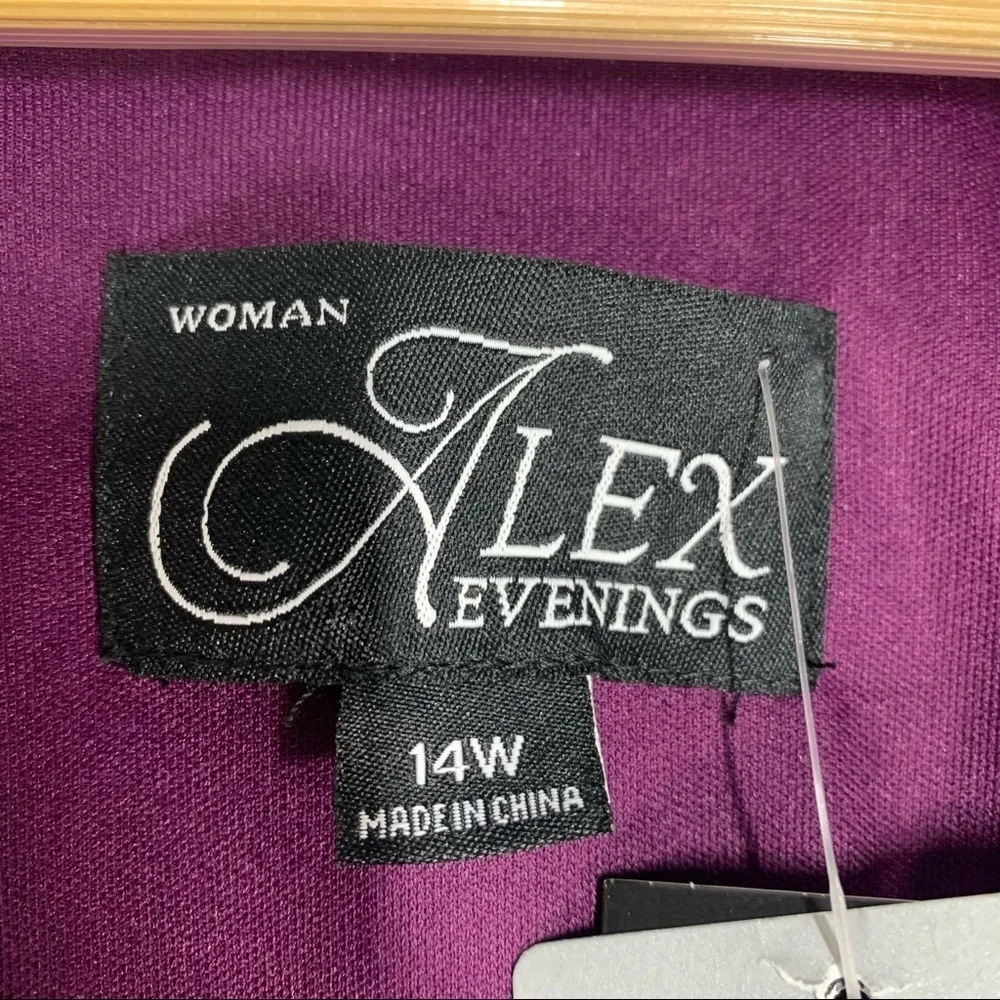 Alex Evenings Burgundy Jewel Neck Formal Special Occasion Party Dress Size 14W - Image 8