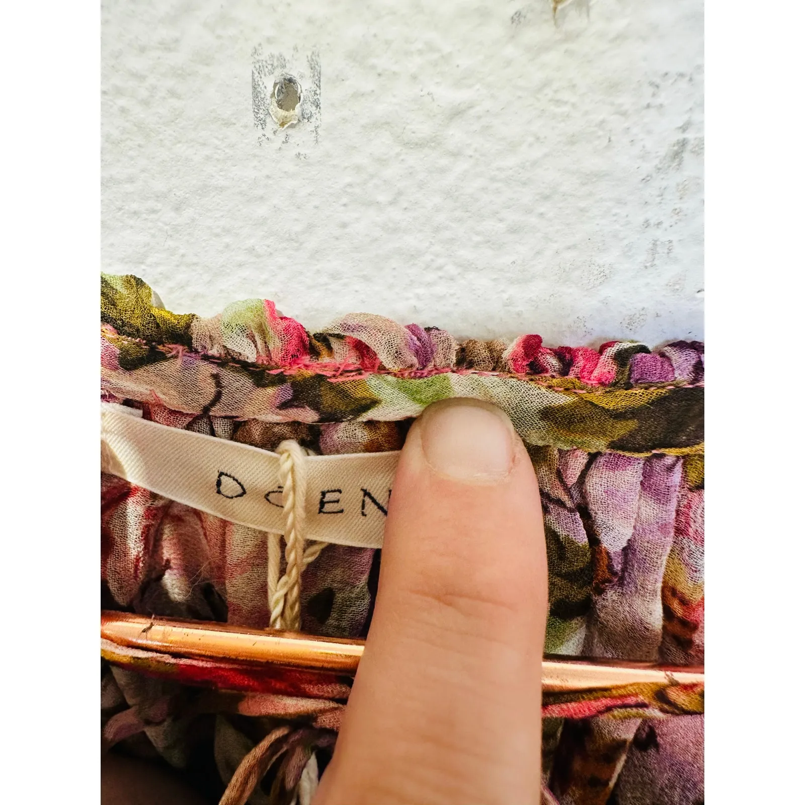 NWT DǑEN Women's Pink Floral Idette Tiered Ruffle Silk - Image 10