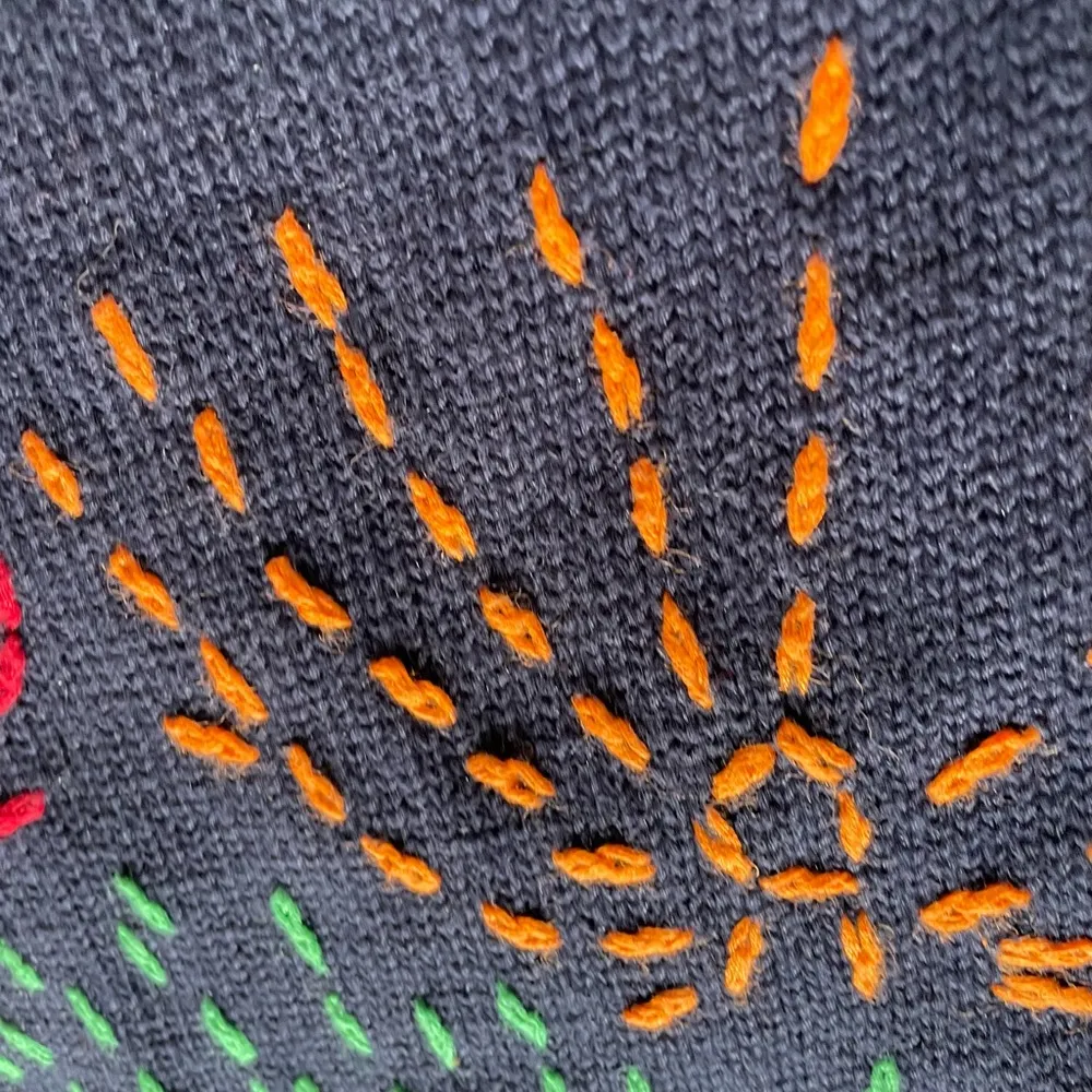 1994 The Eagle Eye short sleeved cardigan with sailor collar Americana design Size L - Image 3