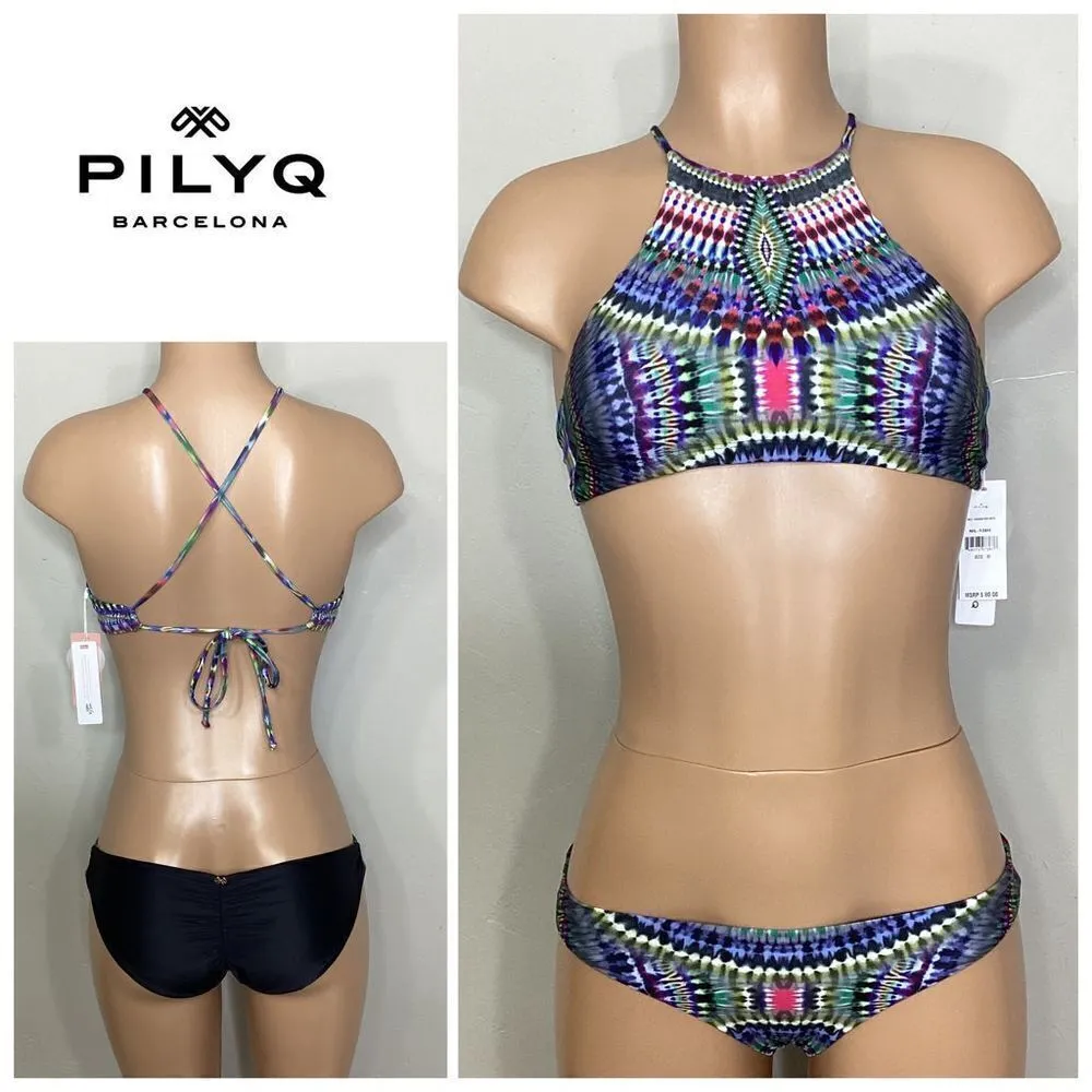 New. Pilyq multicolored bikini set. M-top/S-bottom - Image 2