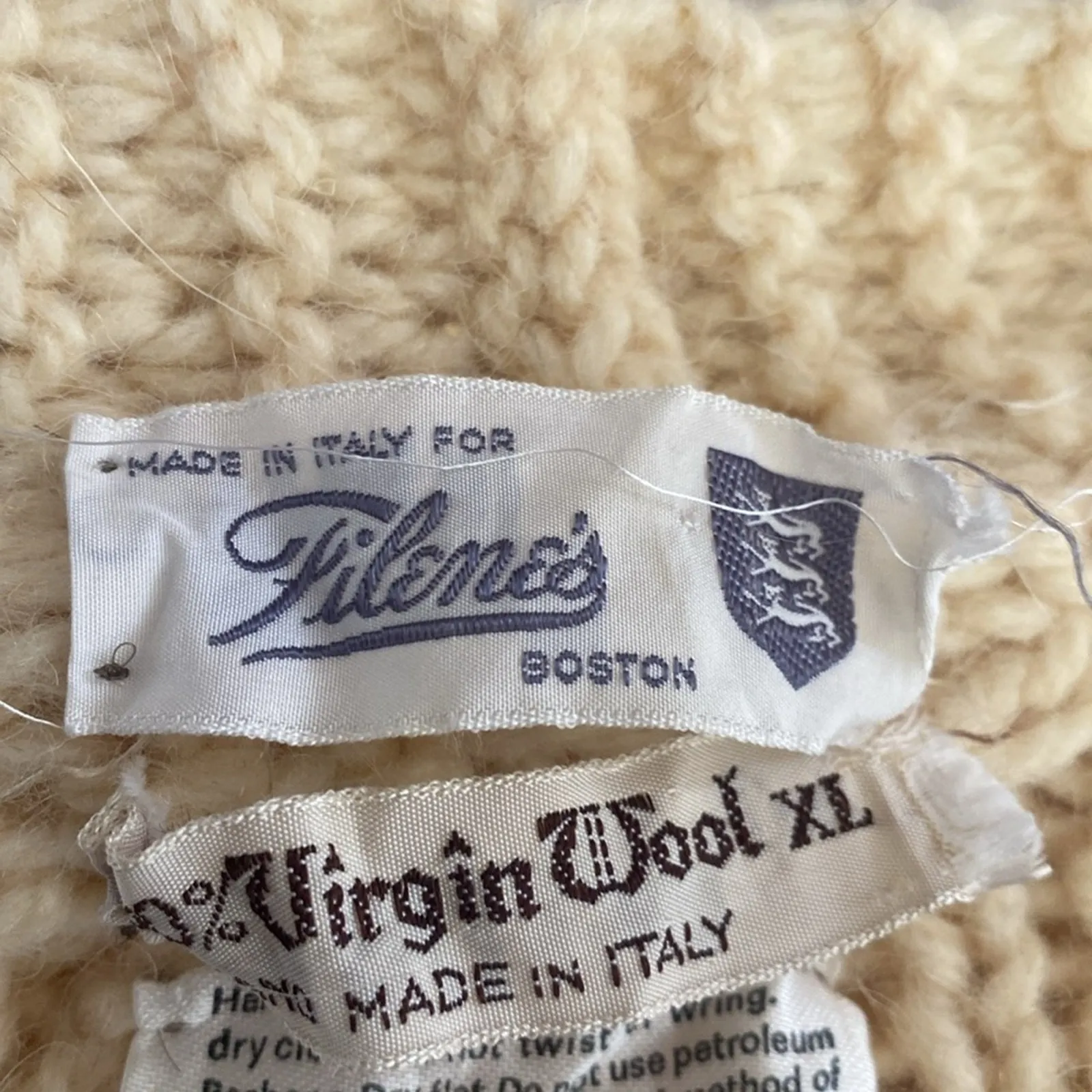 Vintage virgin wool made on Italy knit cardigan Filene’s vintage size XL - Image 9