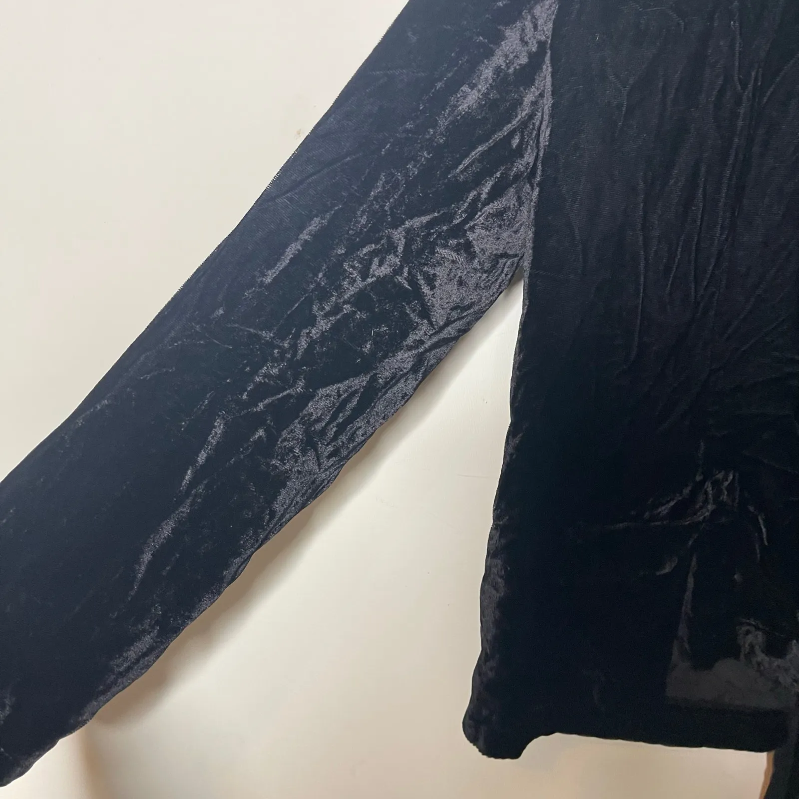 Limi Feu Yohji Yamamoto black velvet blazer with silk pleated long back sz S - Image 4