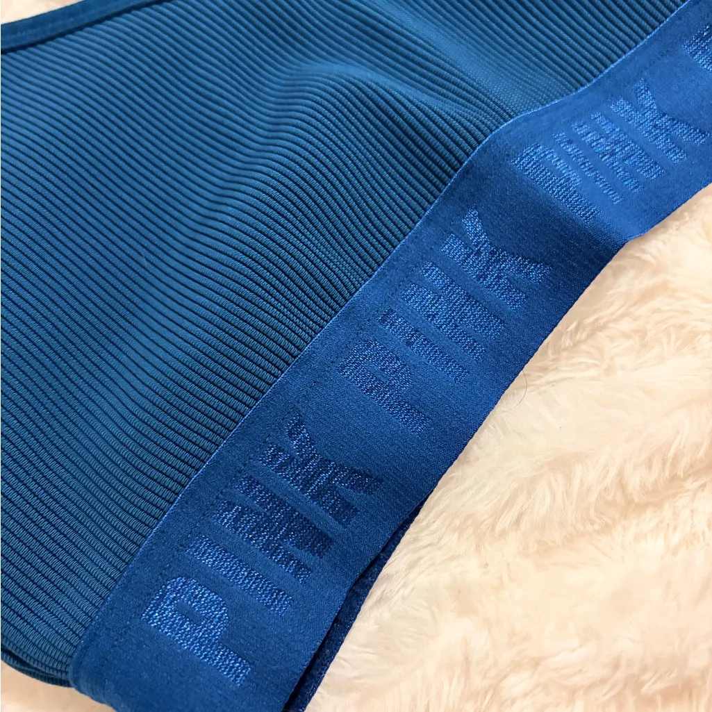 PINK Victoria's Secret Women's Teal Sports Bra - Image 3