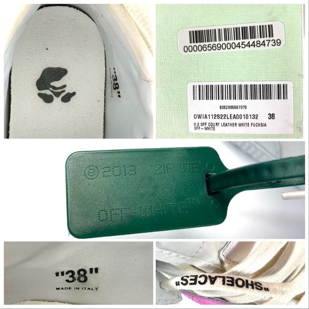 Off-White Off Court 3.0 High Top Sneaker White Fuchsia, Size 38 EU NEW - Image 14