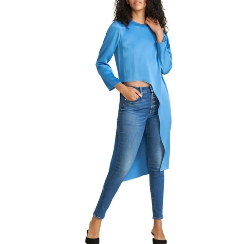 Veronica Beard Rome Asymmetrical Midi Tunic Top French Blue Size 4 TOP ONLY NEW - Image 11