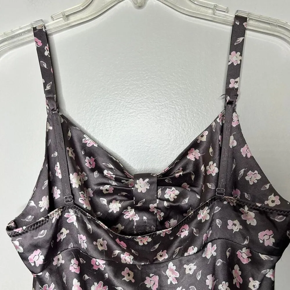 y2k 2000s Victoria’s Secret  Black and pink floral lingerie negligee slip dress - Image 5