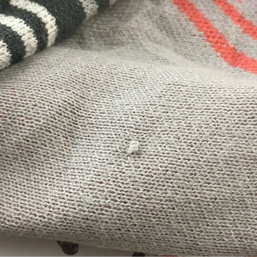 Full Tilt Fringe Hem Aztec Cardigan Open Front Gray Pink M Juniors - Image 7