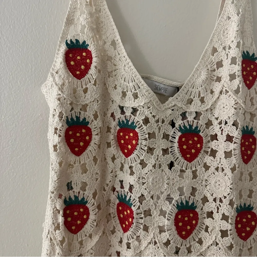 Crochet strawberry cover up dress - Image 2