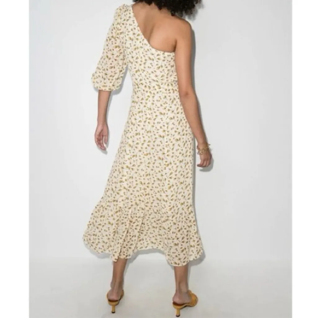 Reformation Women’s Freeport Dress in Blanche Floral One Sleeve Midi Dress NWT 4 - Image 6