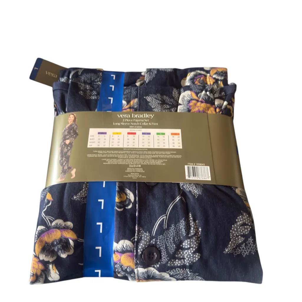 NWT Vera Bradley Women's Notch Collar PJ Set Large - Image 9