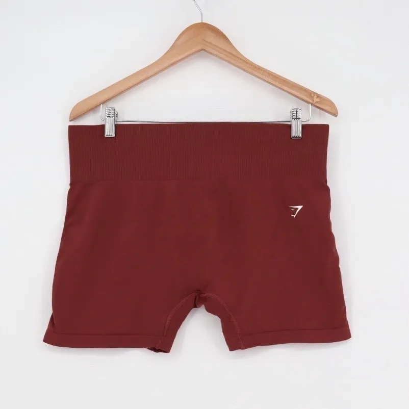 Gymshark Seamless High Waisted Shorts Brick Red Workout Fitness Size XXL - Image 2