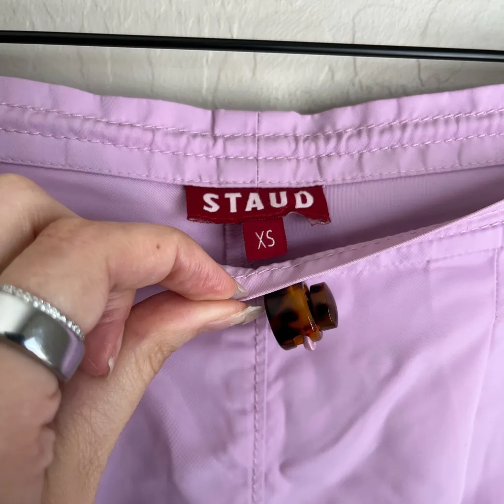 Staud Coconut Nylon Shorts Pull Cord Waist Lavender Purple Size XS - Image 4