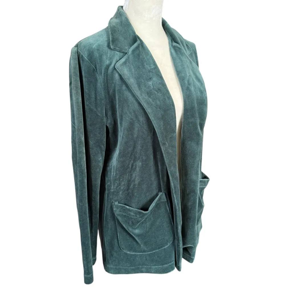 Talbots Petite green long sleeve open cardigan with pockets women's size SP - Image 2
