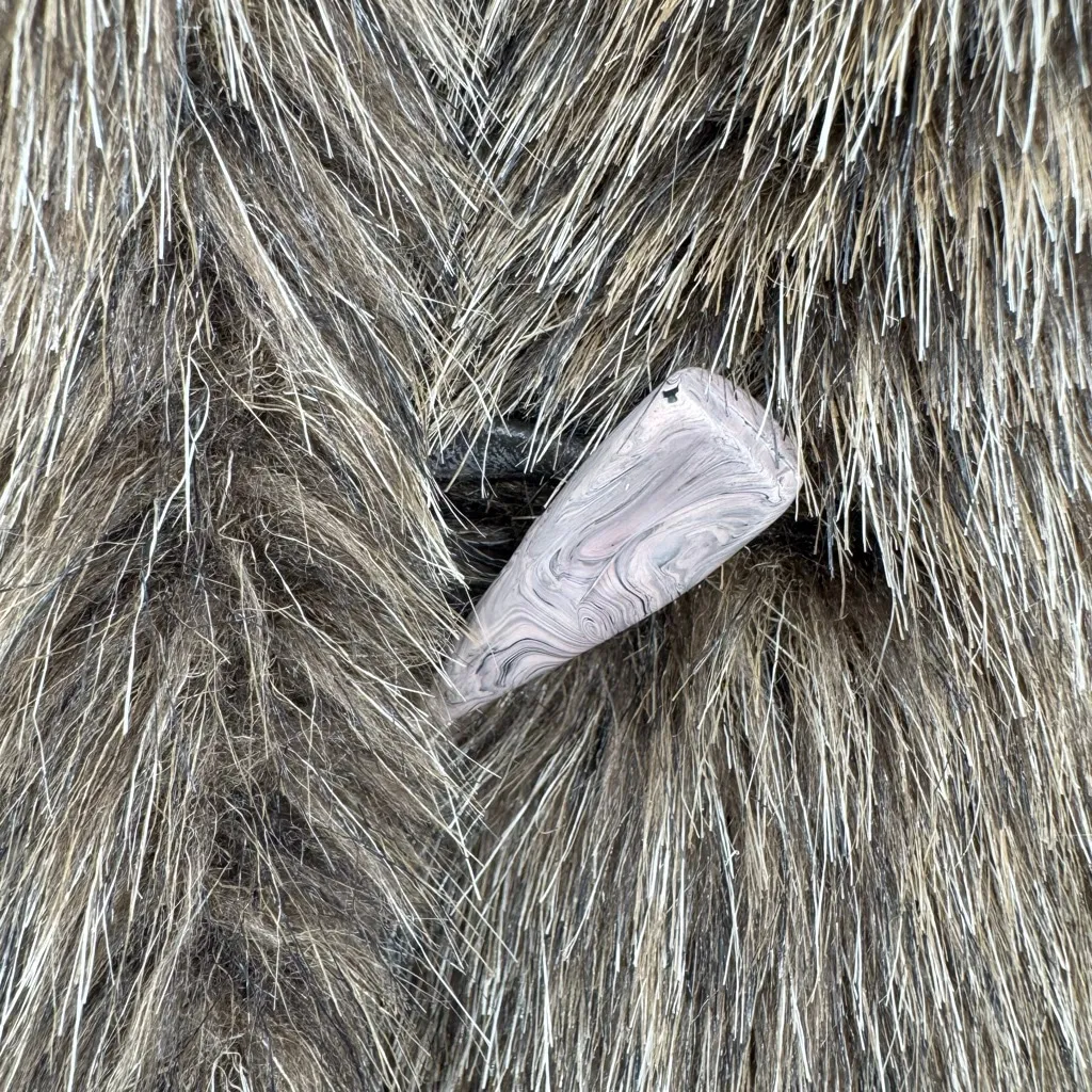 Vintage 70s Faux Raccoon Fur Jacket Knit Sleeves Toggle Buttons Stern & Mann’s Brown Size M - Image 3