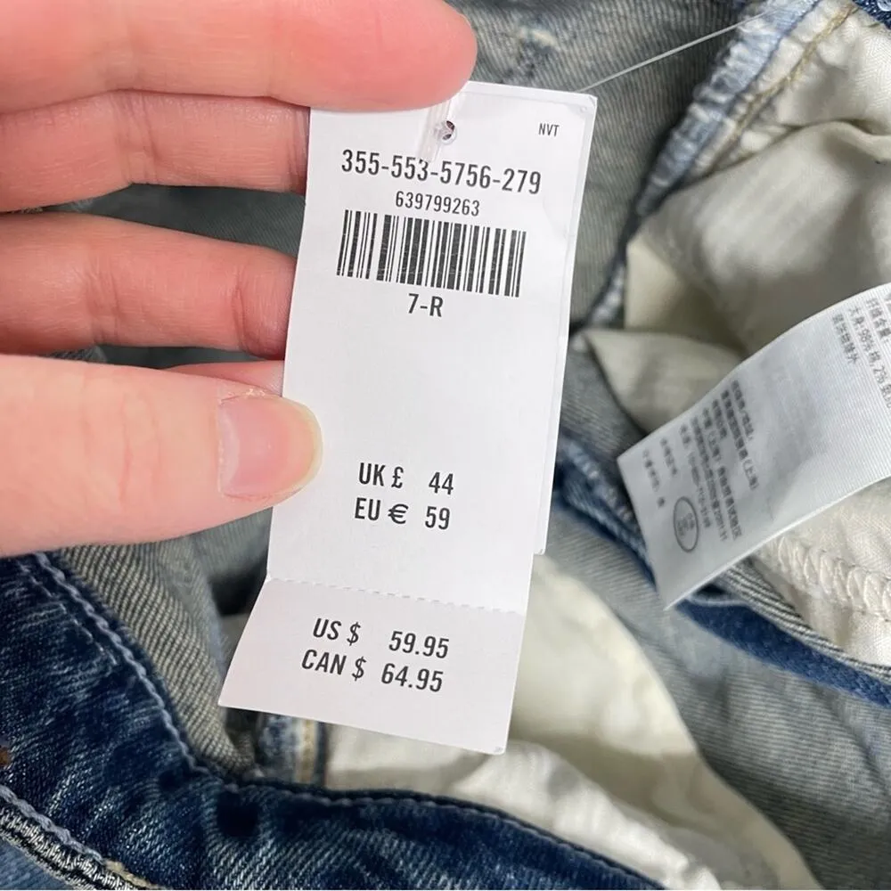 Hollister High Rise Slim Straight Jeans Distressed Raw Hem Ankle Length Women 28 - Image 5