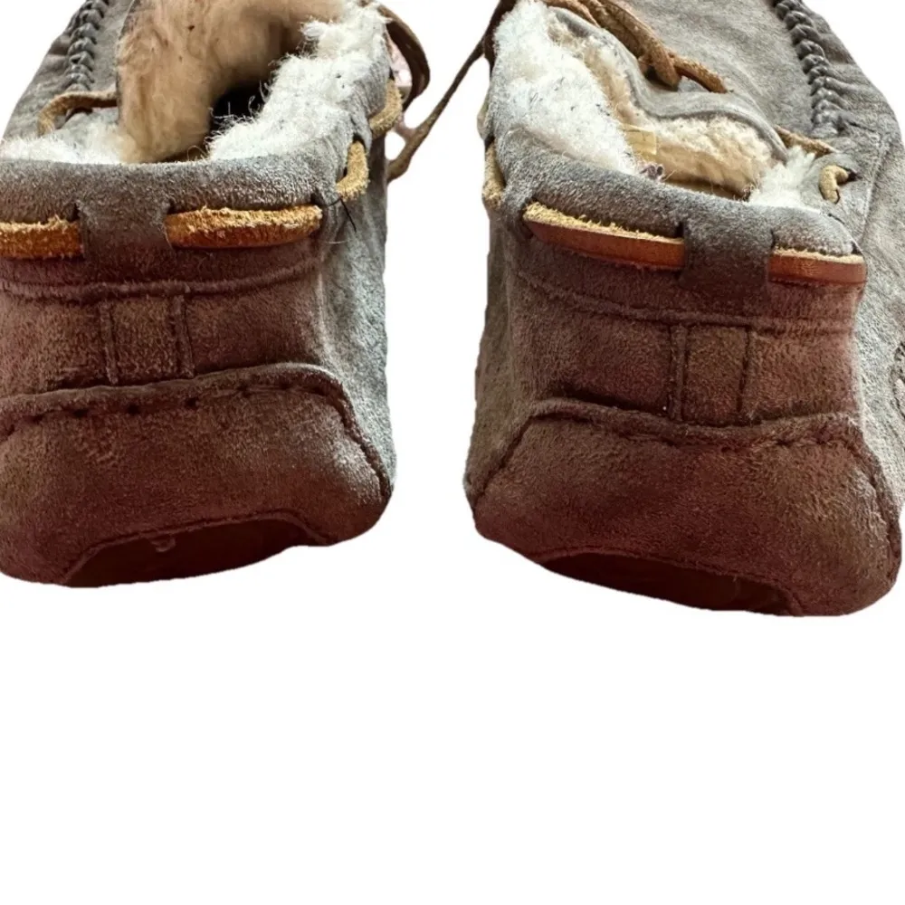 UGG  GREY LEATHER Dakota MOCCASIN SLIPPERS US Women’s 9 SN 5612 - Image 5