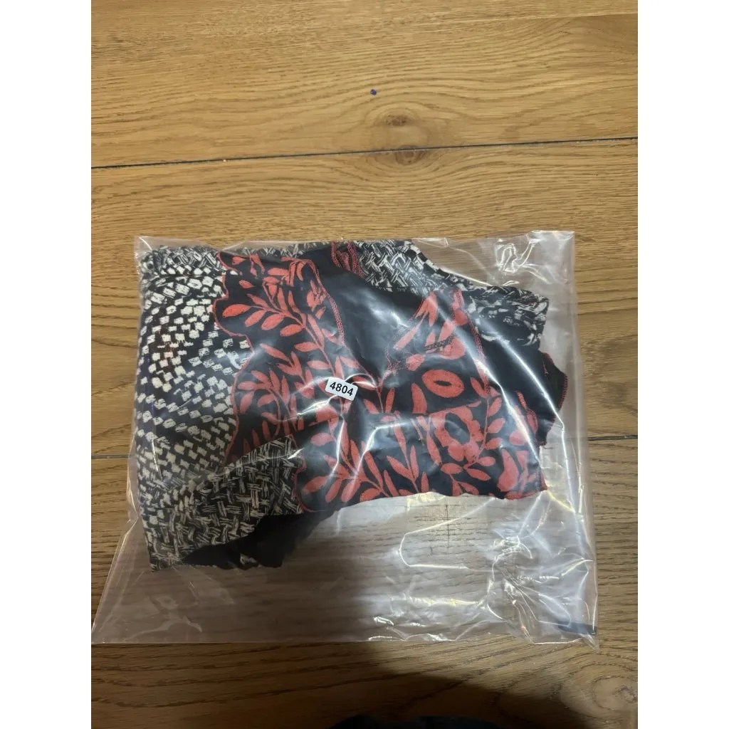 Parsley & Sage Tunic Top Size Medium Jersey Knit Stretch‎ Art To Wear Black Red - Image 12