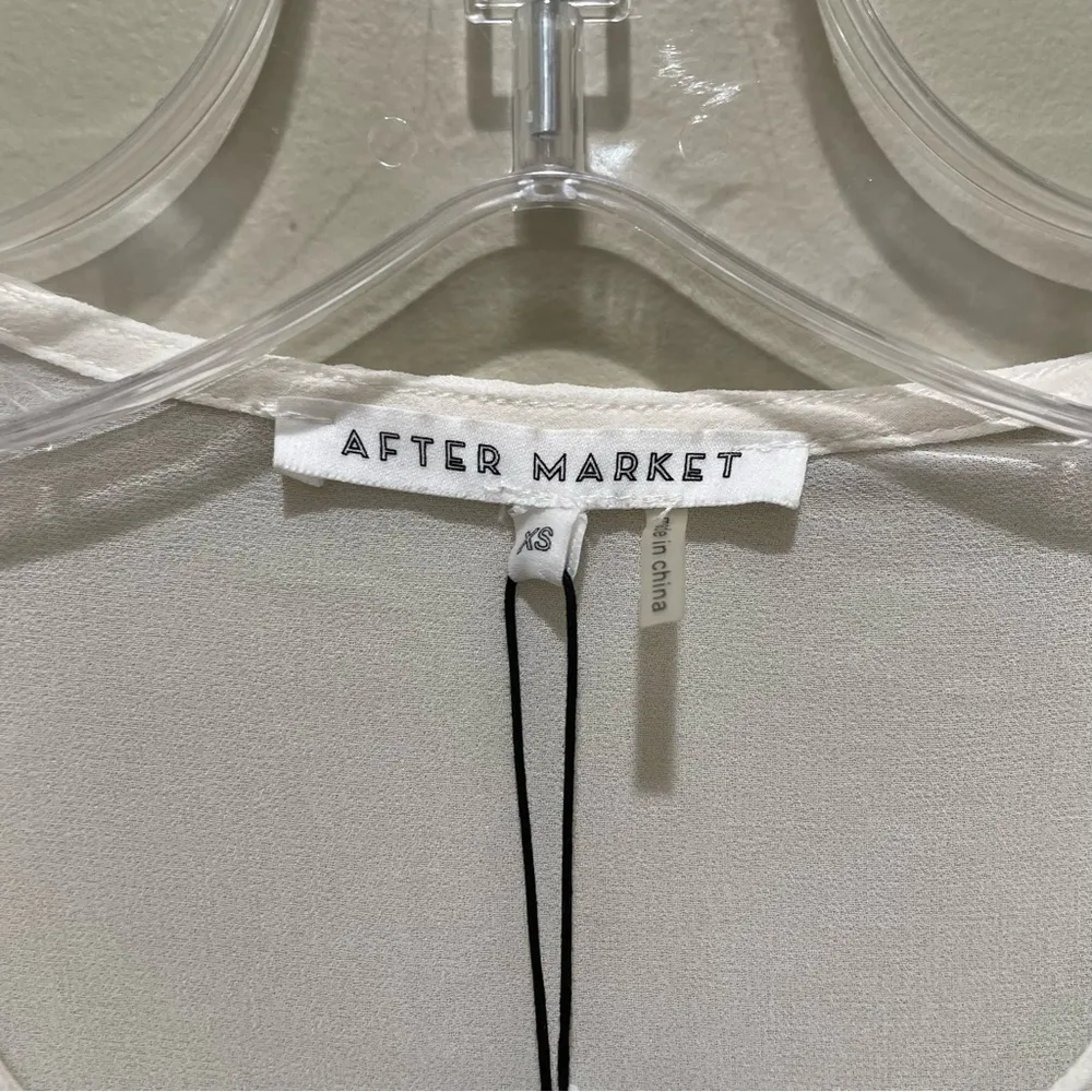 After Market Sheer Bell Sleeve Top Cream White Size XS - Image 5