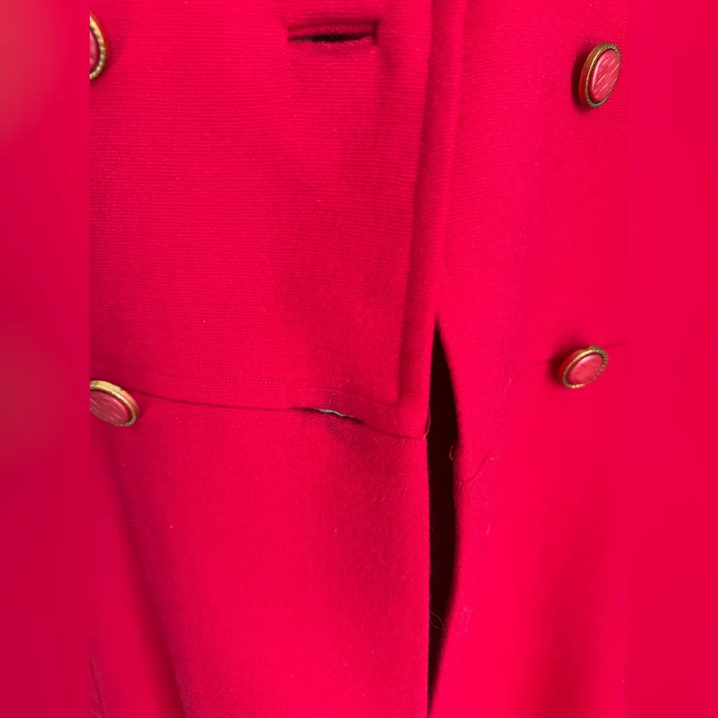 Vintage 1950s/1960s Gus Mayer Red Faux Wool Fur Coat - Image 4