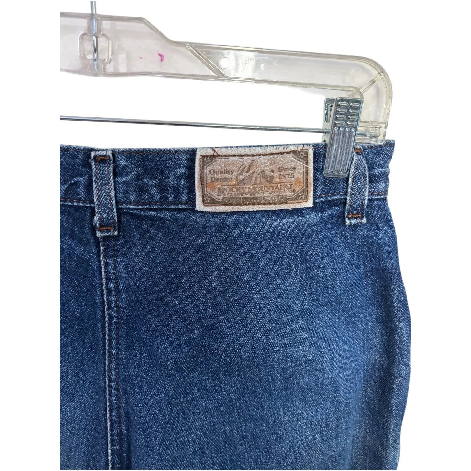 Vtg Rocky Mountain Jeans Womens High Rise Denim Sz 28" x 28 Bareback 90s Tapered - Image 3