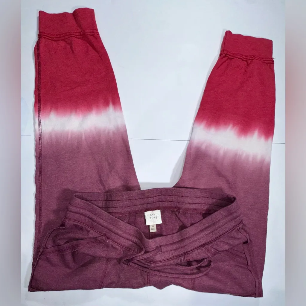 EUC KNOX ROSE burgundy and red tie-dye sweatpants‎ - XL - Image 6