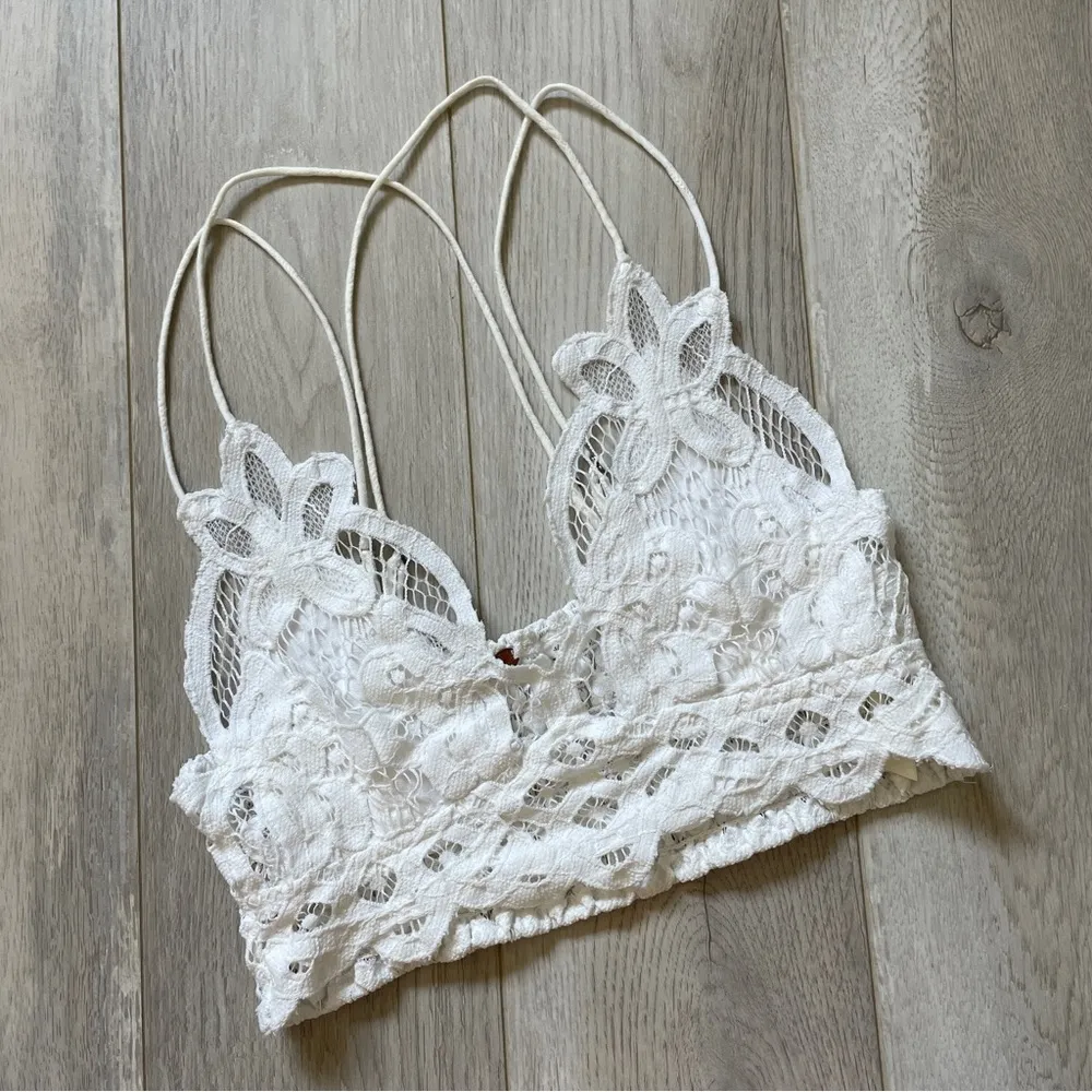 Free People Adella Crochet Lace Bralette White (Small) strappy sexy coquette - Image 3