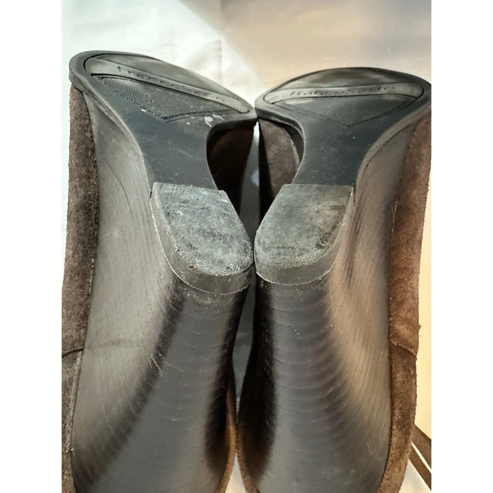 Women’s Franco Sarto Braided Fringe Brown Wedge Ankle Boots Bootie Sz. 10M - Image 11