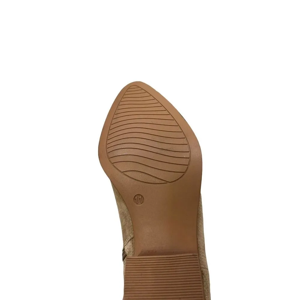 Michael Shannon Lesley Tan Beige Leather Bootie Heels Size 11 Women’s New - Image 12