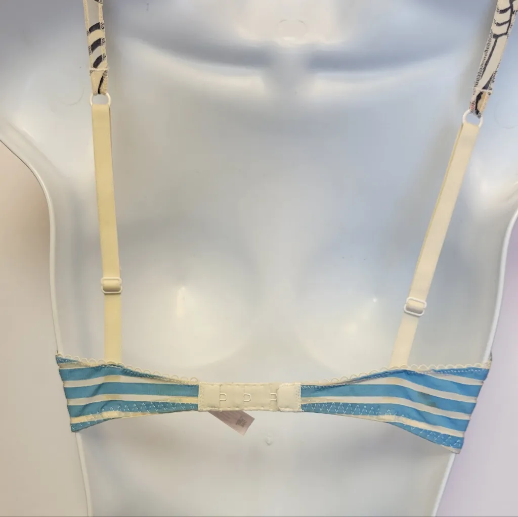 Victoria's Secret RARE Y2K Very Sexy Floral Striped Bra 36C - Image 4