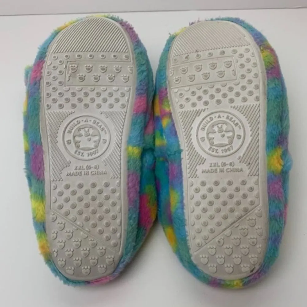 Build a Bear Workshop Tie Dye Bunny Slippers Blue Size 5 - Image 2