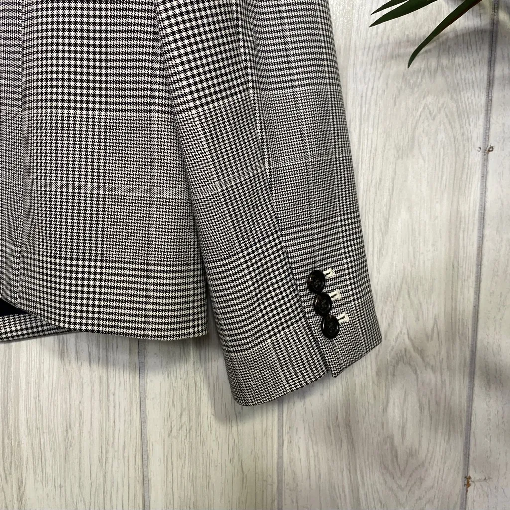 J. Crew Dover Glen Plaid Lined Double Breasted Blazer Jacket size 12 - Image 8