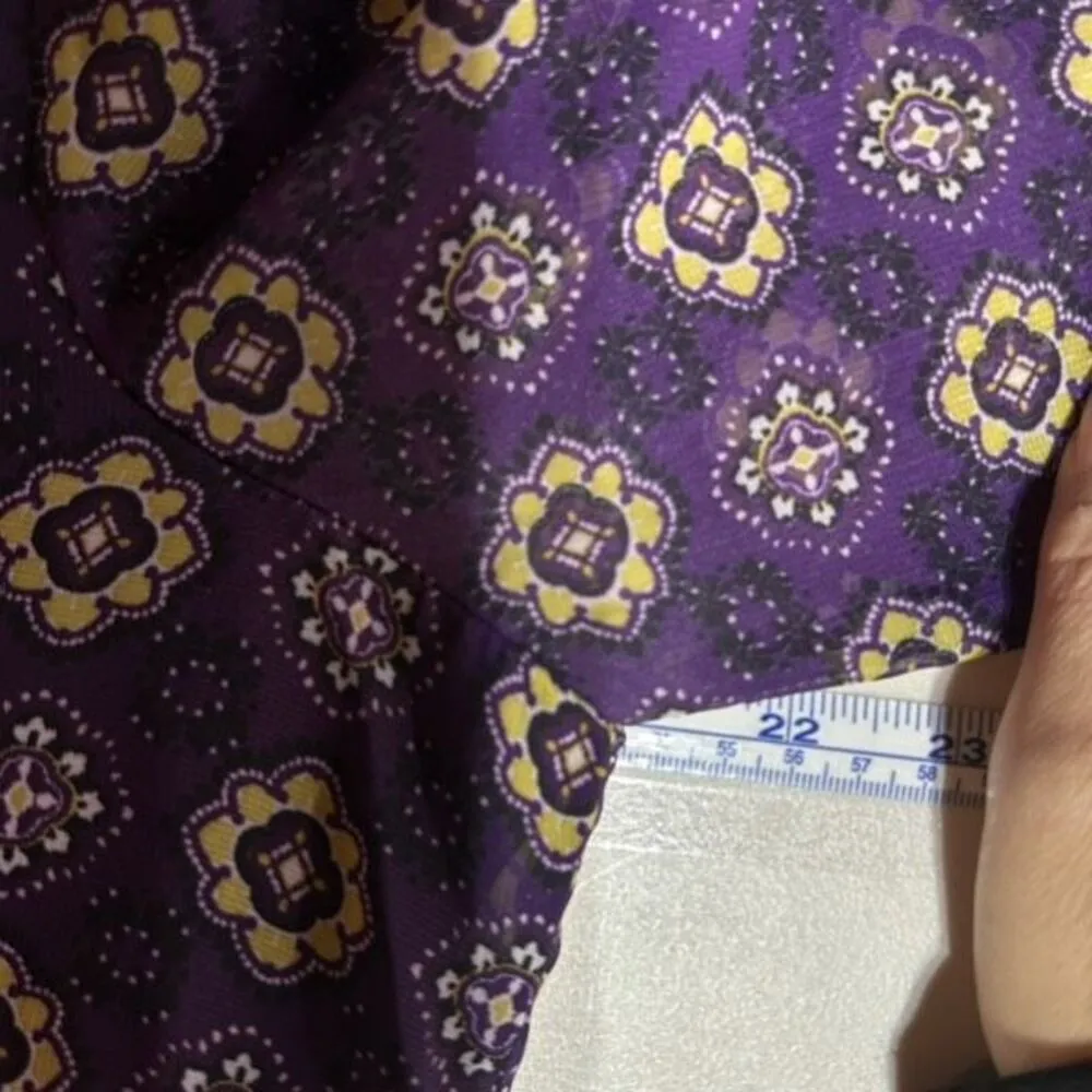 Halo Women’s Mixed Pattern A‎ Line Dress Size Large Purple Goblincore Geometric - Image 12