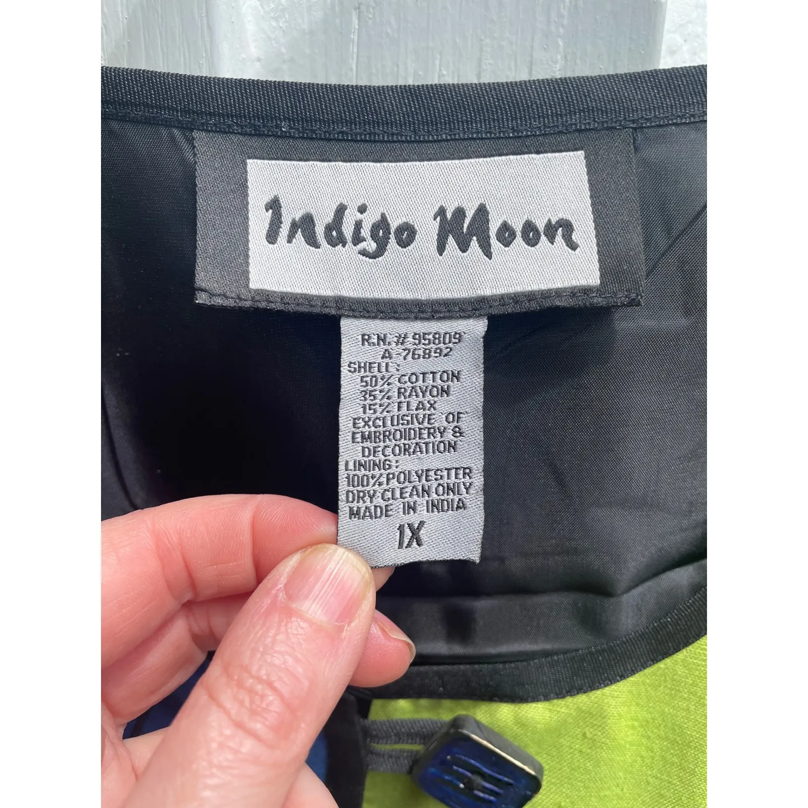 Indigo Moon‎ Colorful Embroidered Jacket Vintage Art to Wear 1X - Image 4