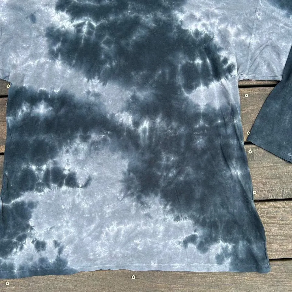We the Free Blue/White Tie Dye Oversized Mock Neck Long Sleeve Shirt - Image 2