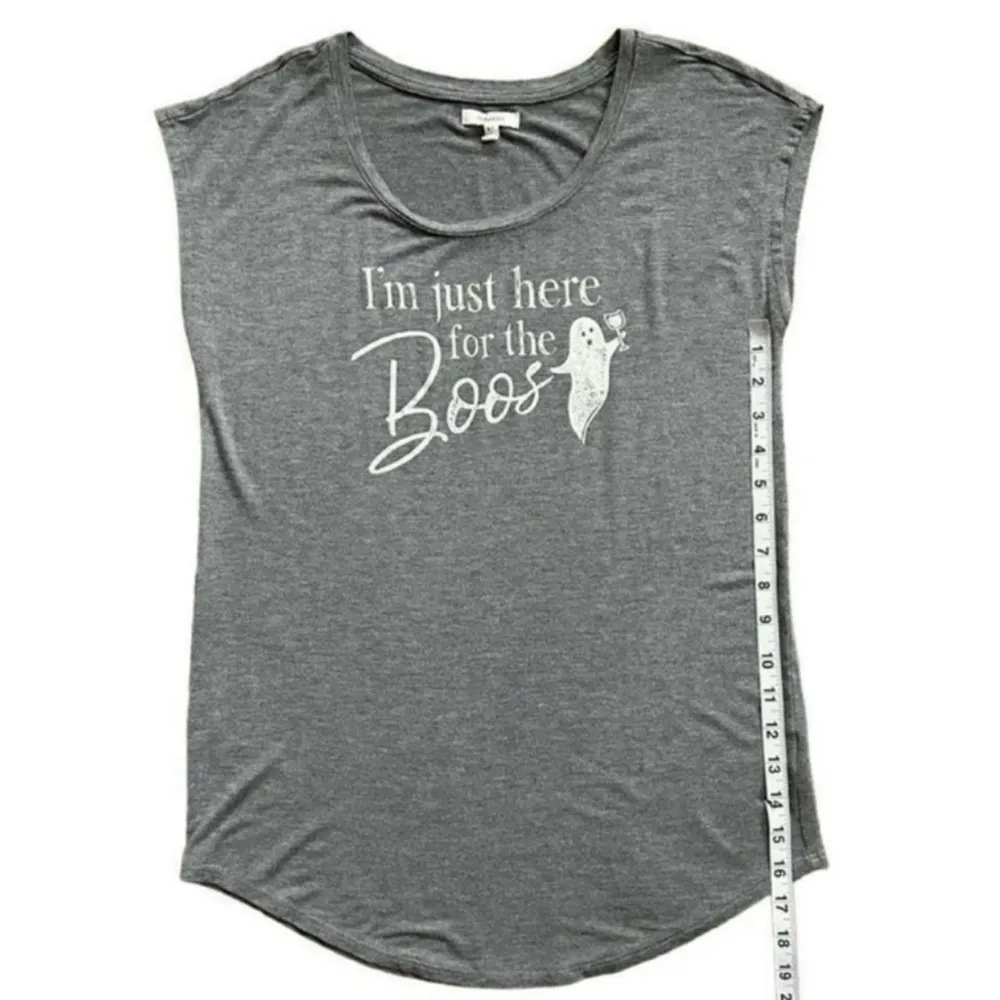 Maurices Here For The boos Halloween Ghost & Wine Graphic T-Shirt Gray Size XS - Image 10