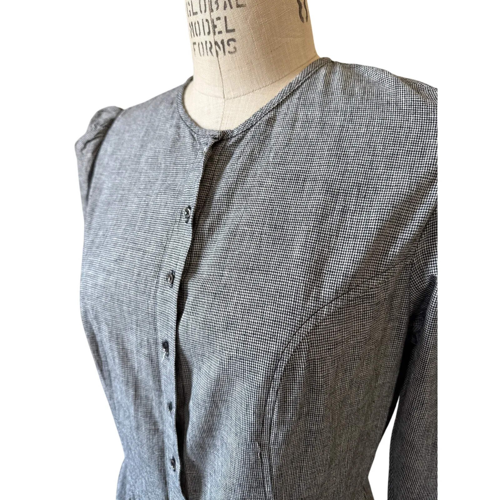 Town Clothes Rosa Midi Dress in Houndstooth Size Large Black - Image 3