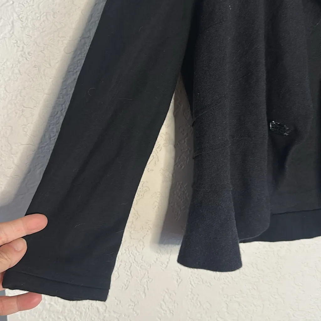 Joseph Ribkoff Black Open Knit Blazer Jacket Sequin Glam Buttons 80s Y2K Mobwife - Image 5