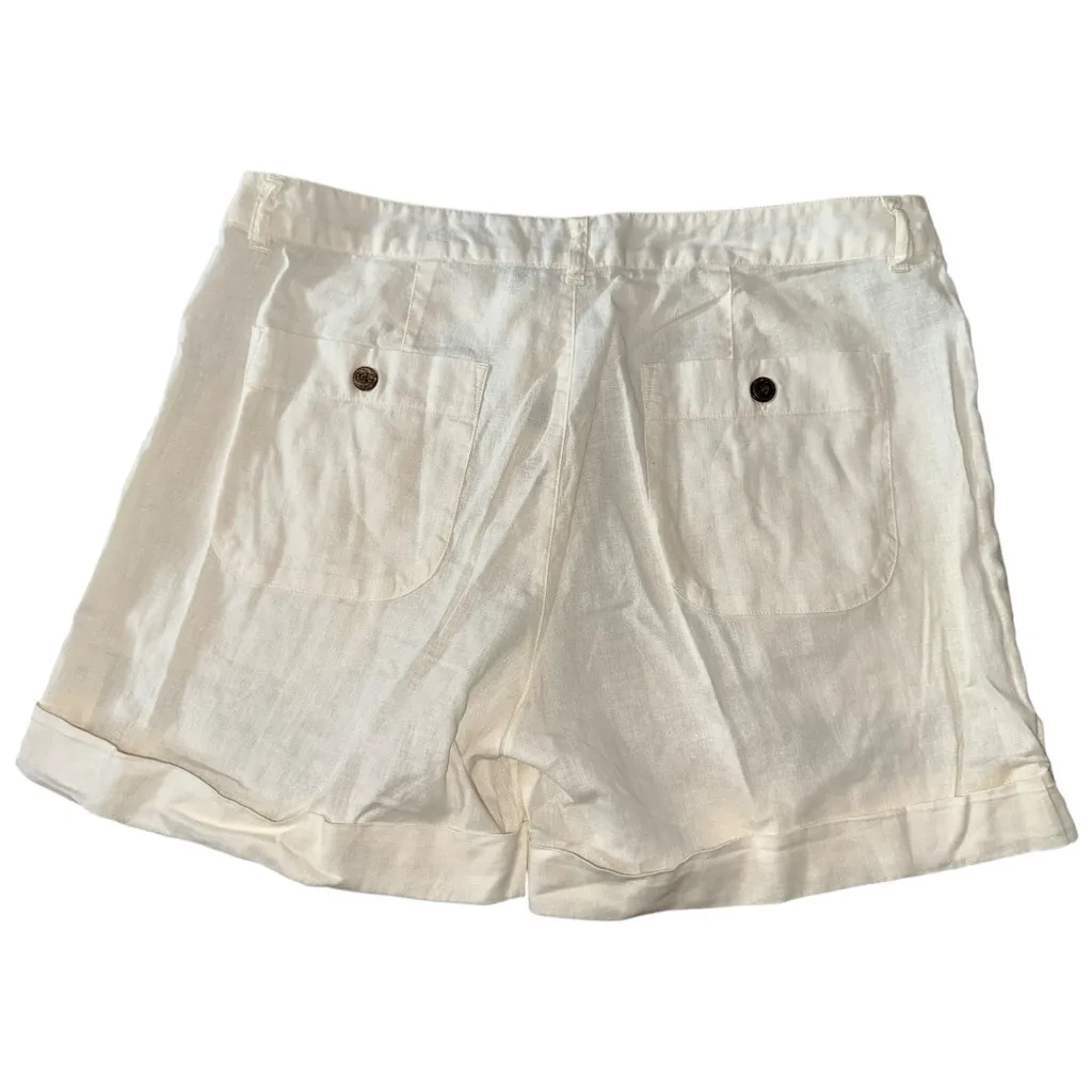 Patagonia Women’s 12 Cream Ivory Island Hemp Organic Cotton Blend Cuffed Shorts - Image 2