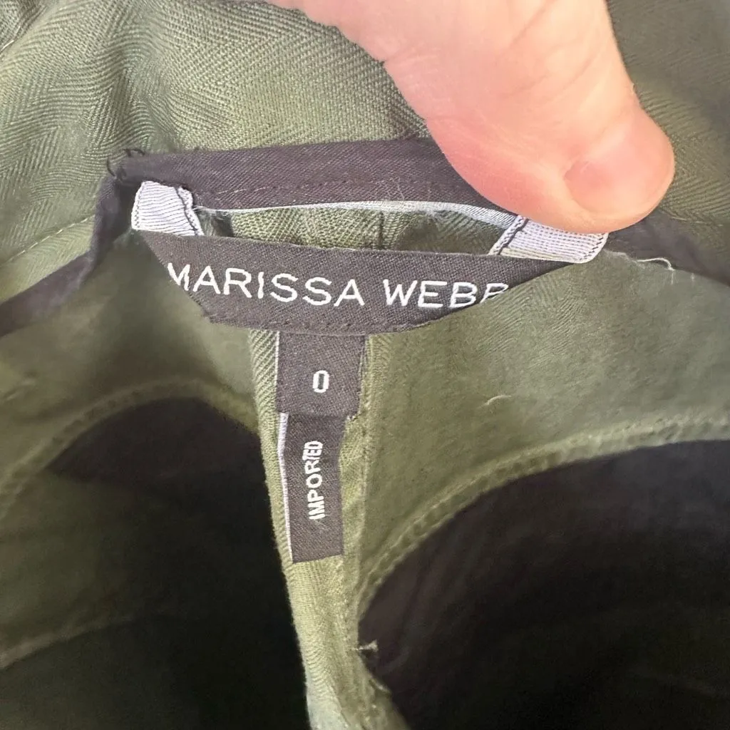 Marissa Webb Women’s 0 Olive Green Laszlo High Rise Lace Up Straight Pants - Image 4