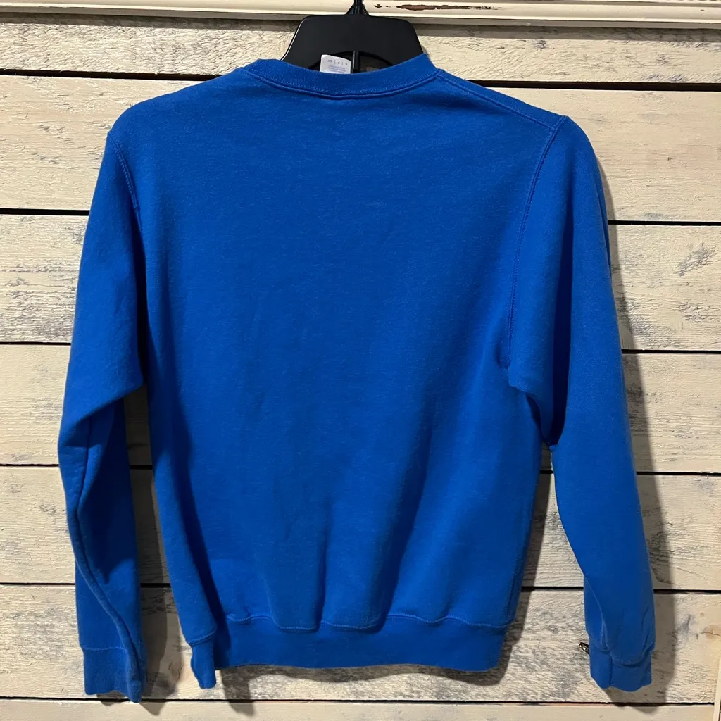 Vintage 1998 Corpus Christi Icerays Hockey Blue Crew Neck Sweater Size Small - Image 5