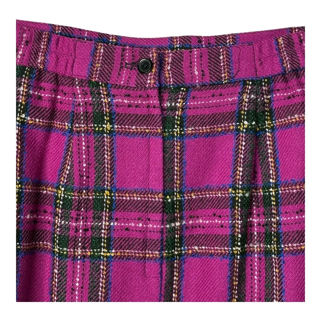 Vintage Norton McNaughton Plaid Skirt Preppy Purple Wool Blend Pencil Size‎ 12 - Image 5