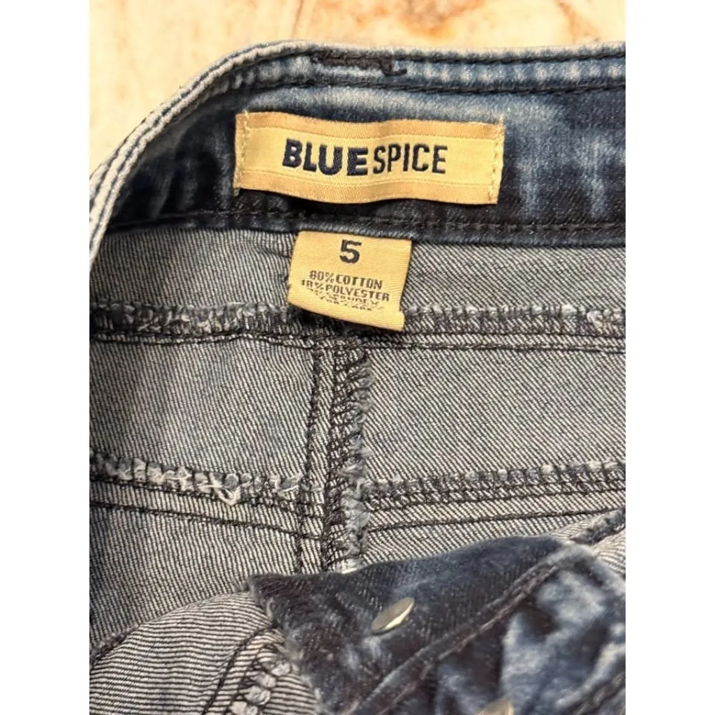 NEW Blue Spice women's Junior size 5 blue denim High Waist 5-pocket skinny jeans - Image 2