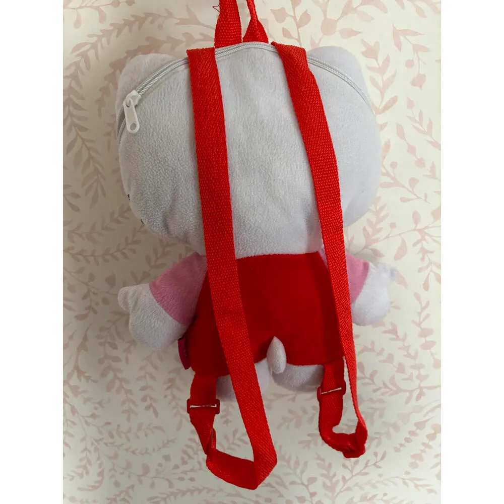 Vintage Hello Kitty Plush Backpack - Cute Red/Pink Design - Image 3